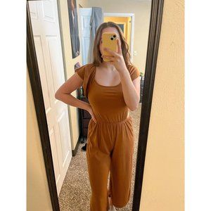 Caution to The Wind Cropped Jumpsuit SIze Large